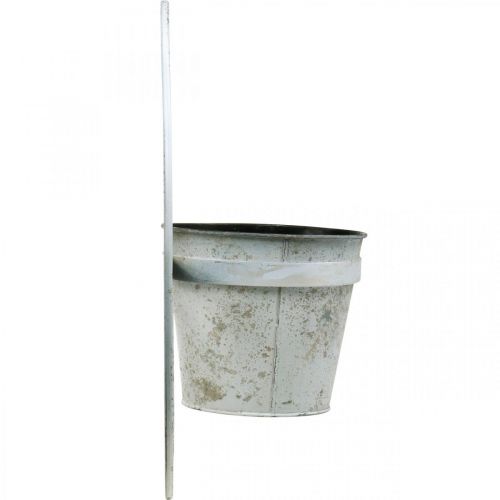 Prodotto Fioriera shabby chic da parete in metallo bianco con sospensione Ø37cm