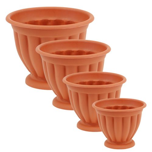 Floristik24 Vaso da fiori in plastica con base in terracotta Ø 15cm - 21cm, 1 pezzo