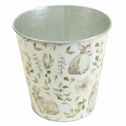 Floristik24 Vaso da fiori coniglietto Cachepot in metallo pasquale Ø15,5cm H15cm