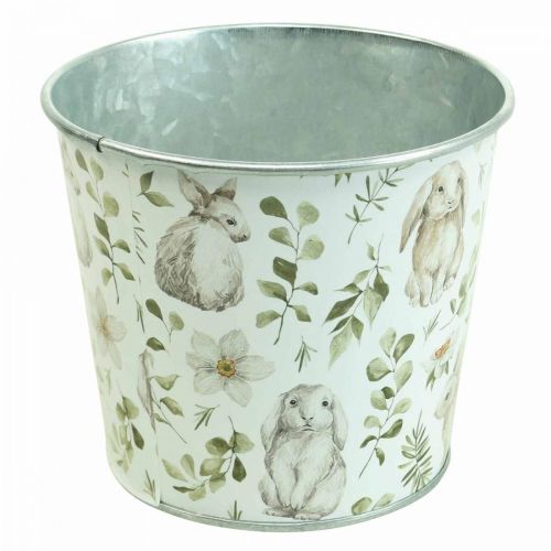 Floristik24 Vaso da fiori Bunny Vaso pasquale in metallo Ø12cm H10.5cm