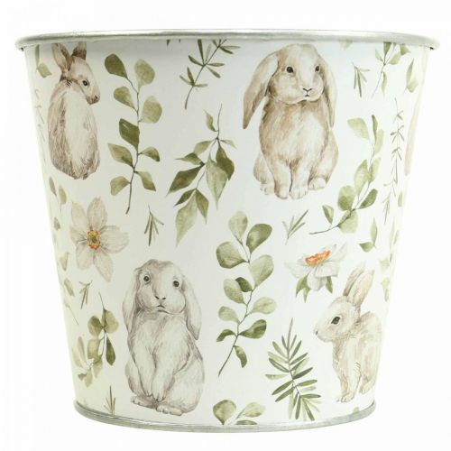 Floristik24 Vaso da fiori Bunny Vaso pasquale in metallo Ø14cm H12,5cm