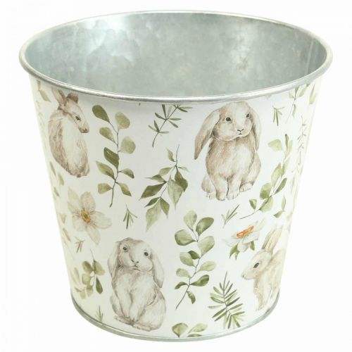 Floristik24 Vaso da fiori Bunny Vaso pasquale in metallo Ø14cm H12,5cm