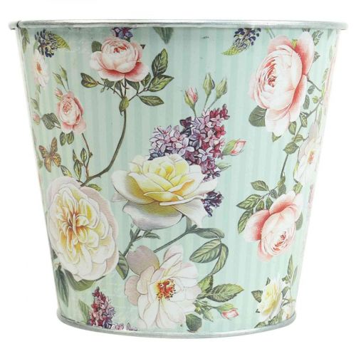 Floristik24 Vaso per fiori rose fioriera in metallo estivo Ø14cm H12,5cm