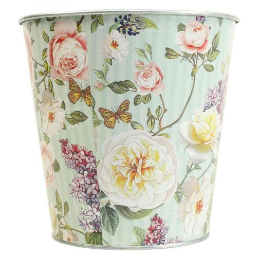 Floristik24 Vaso per fiori rose fioriera in metallo estivo Ø15,5cm H15cm