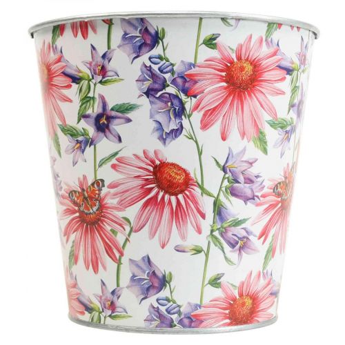 Floristik24 Vaso fioriera decoro primavera cachepot in metallo Ø15,5cm H15cm