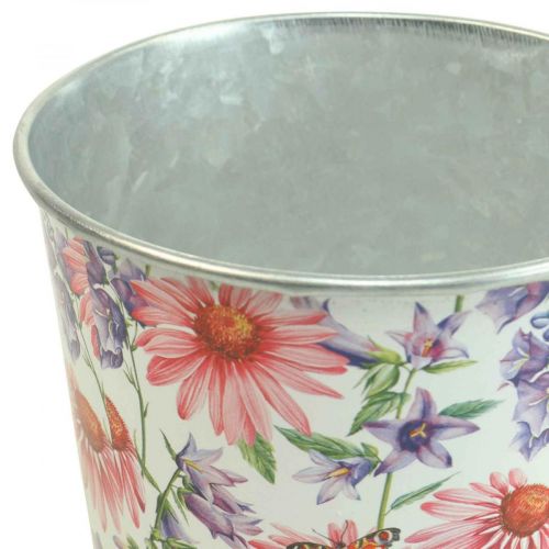 Prodotto Vaso fioriera decoro primavera cachepot in metallo Ø12cm H10.5cm