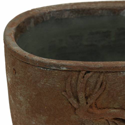 Floristik24 Portavaso patina ruggine con testa di cervo 24cm x 14cm H13cm