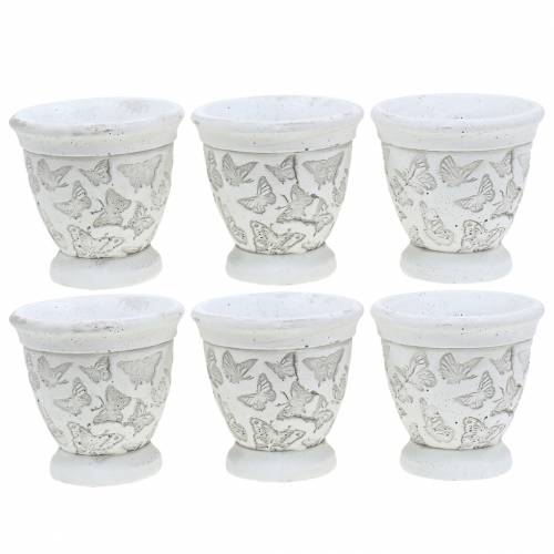 Floristik24 Coppa vaso fioriera con farfalle Ø11cm H10cm 6 pezzi