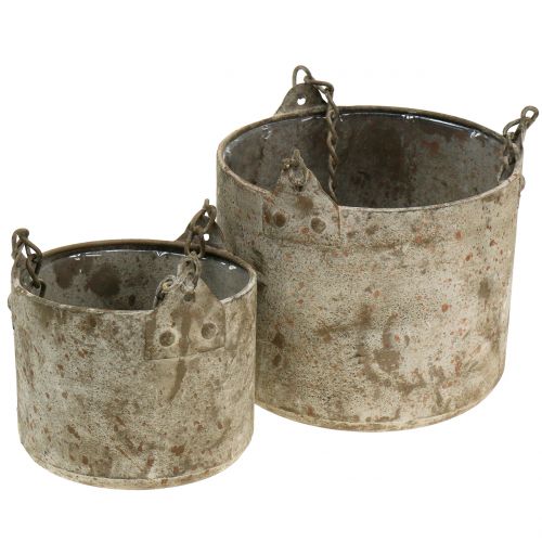 Floristik24 Portavasi da appendere antico Ø10/14cm 2pz