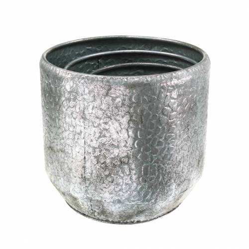 Floristik24 Cachepot in argento zinco antico Ø22 / 26 / 30cm, set di 3