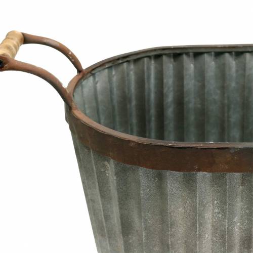 Floristik24 Fioriera con manici ovale in metallo 45/50/60 cm set di 3