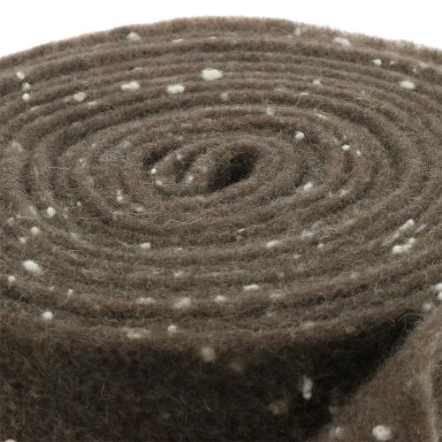 Floristik24 Nastro adesivo in feltro marrone con pois 15cm x 5m