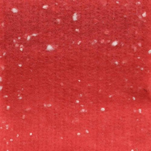 Floristik24 Nastro in feltro rosso con pois, nastro decorativo, nastro adesivo, feltro di lana rosso chiaro, bianco 15cm 5m