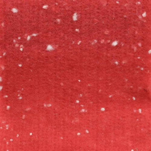 Prodotto Nastro in feltro rosso con pois, nastro decorativo, nastro adesivo, feltro di lana rosso chiaro, bianco 15cm 5m