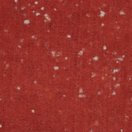 Floristik24 Nastro in feltro rosso con pois, nastro decorativo, nastro piatto, feltro di lana rosso ruggine, bianco 15 cm 5 m