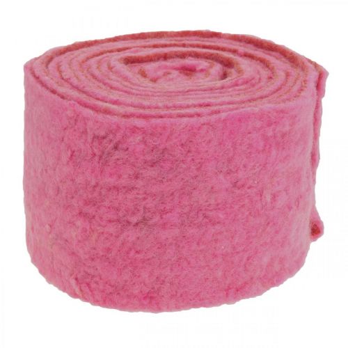 Floristik24 Nastro in feltro, nastro per vasi, feltro di lana rosa, arancio screziato 15cm 5m
