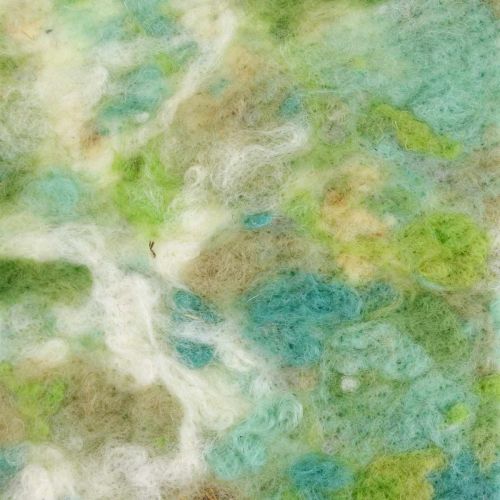 Floristik24 Nastro per vasi, decorazione primaverile, nastro in feltro verde, blu, bianco screziato 15cm 5m