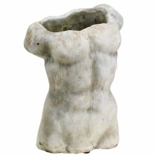 Floristik24 Vaso per piante torso maschio grigio 19 × 13,5 cm H28 cm