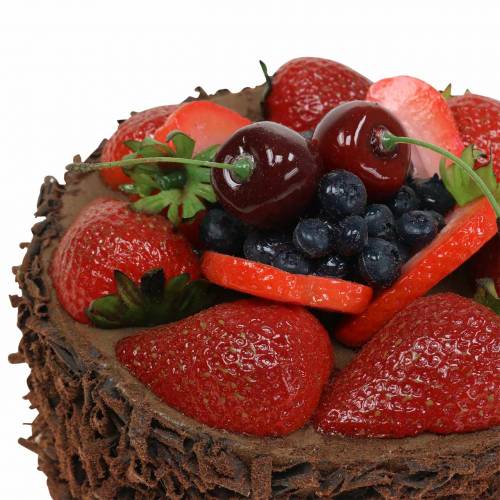 Floristik24 Torta alla crema di cioccolato artificiale Ø15cm H11,5cm