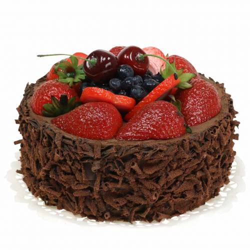 Floristik24 Torta alla crema di cioccolato artificiale Ø15cm H11,5cm