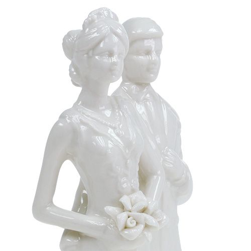Floristik24 Figura torta sposini bianca 17cm