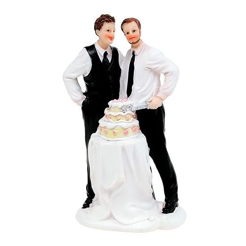 Figurina per torta Coppia con torta 16,5 cm