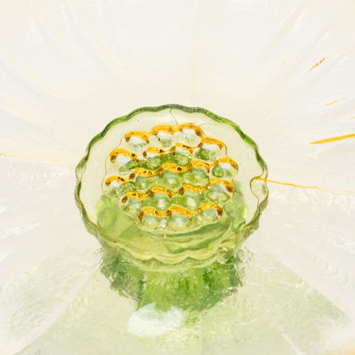 Prodotto Piatto decorativo in vetro con piede, motivo floreale, ideale per presentazioni festive, 15 cm