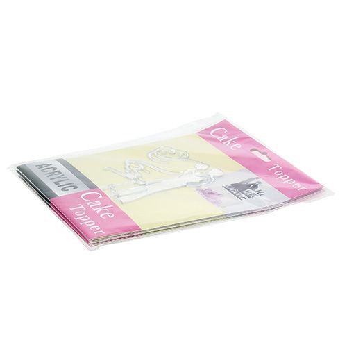 Floristik24 Coppia abiti da sposa 17cm argento 3 pezzi