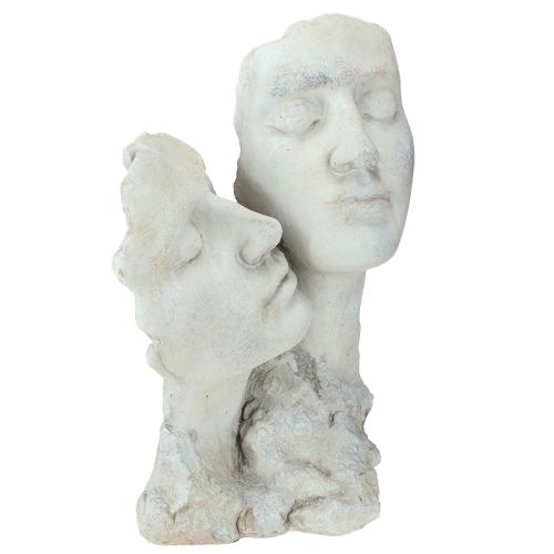 Coppia di amanti in pietra con busto in pietra H29,5cm