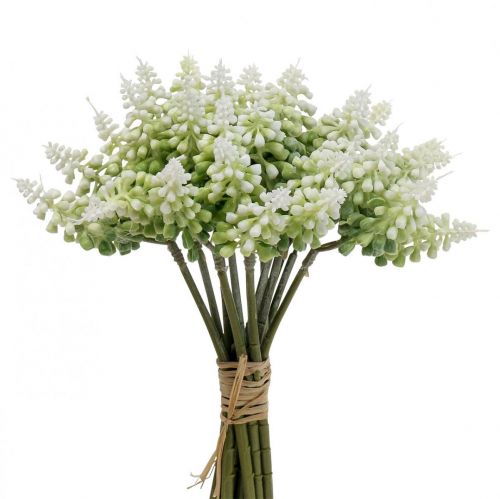 Floristik24 Giacinto d&#39;uva giacinto artificiale bianco 28 cm 12 pezzi in mazzo