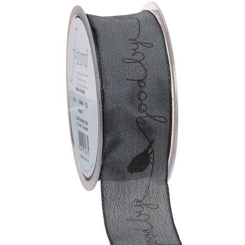 Prodotto Nastro per lutto Addio nastro di organza uccelli neri 40mm 20m