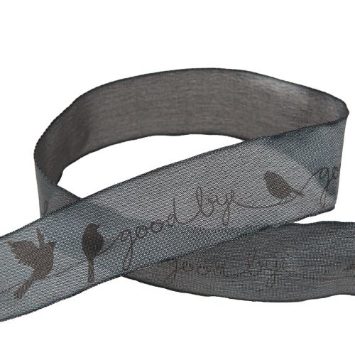 Prodotto Nastro per lutto Addio nastro di organza uccelli neri 40mm 20m