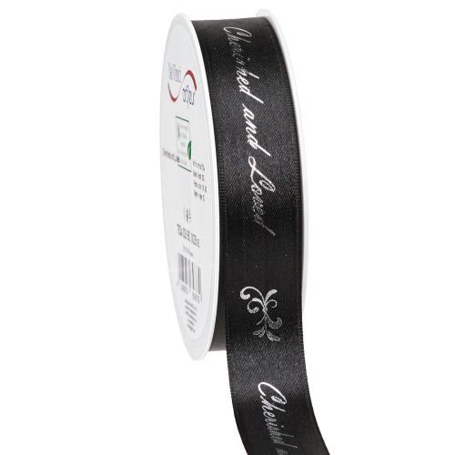 Prodotto Nastro in lutto con scritta in argento nero &quot;Cared...&quot; 25 mm 25 m