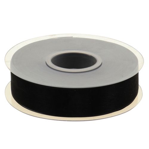 Prodotto Nastro da lutto in organza con cimosa nera 25mm 50m