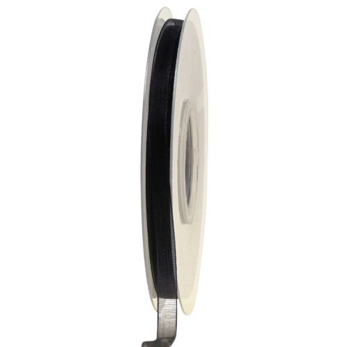 Nastro da lutto in organza con cimosa 6mm 50m nero