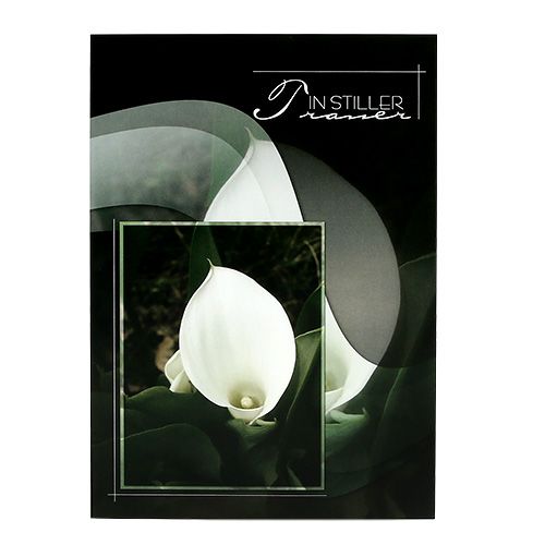 Floristik24 Cartoncini lutto con Calla &quot;In silent lourning&quot; 5pz