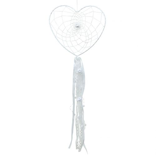 Floristik24 Dream catcher cuore bianco 55cm 2 pezzi