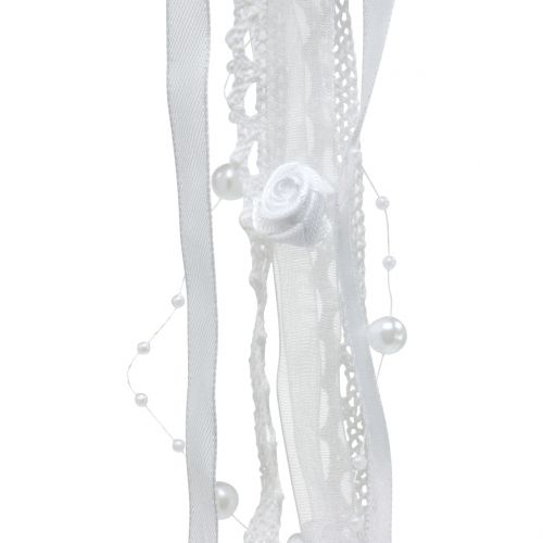 Floristik24 Dream catcher cuore bianco 55cm 2 pezzi