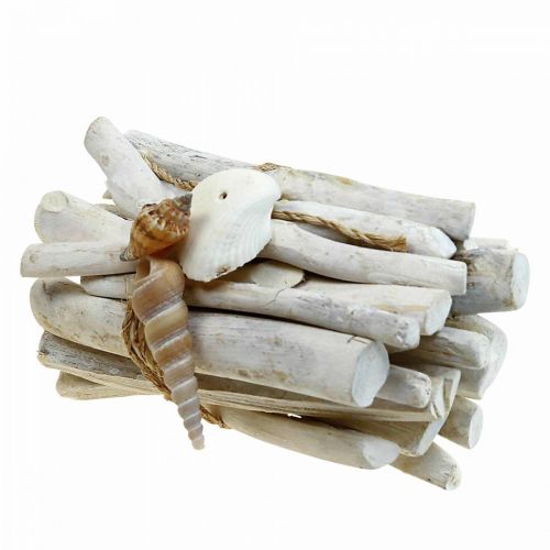 Floristik24 Driftwood Deco Driftwood Fascio di legno bianco L15cm