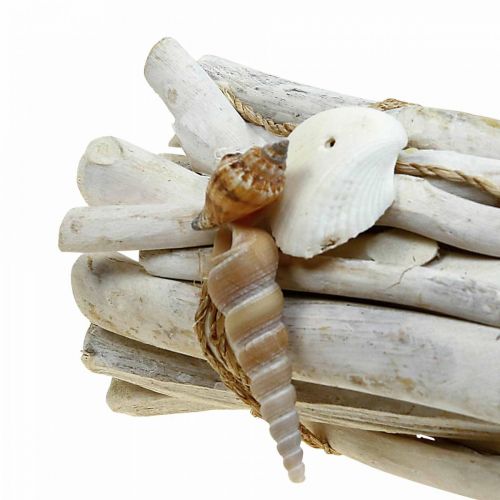 Floristik24 Driftwood Deco Driftwood Fascio di legno bianco L15cm