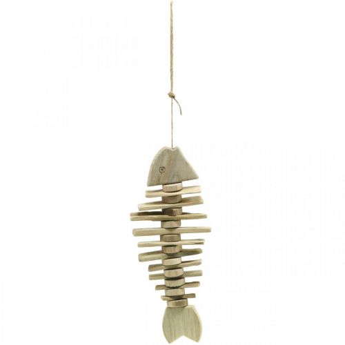 Floristik24 Pesce legni naturali, decorazione marittima da appendere, lisca di pesce L38cm