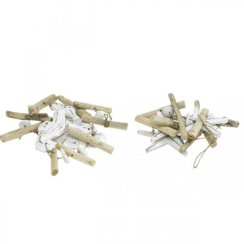 Floristik24 Decorazione marittima ghirlanda decorazione per finestre in legno galleggiante 72/78 cm set di 2