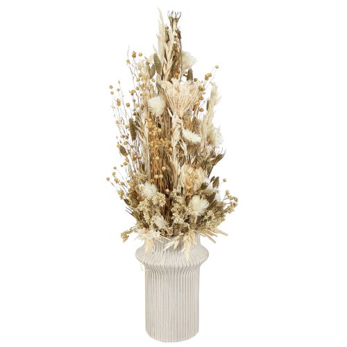 Prodotto Fiori secchi oro bianco con fiori a cappello Phalaris 30 cm 200 g