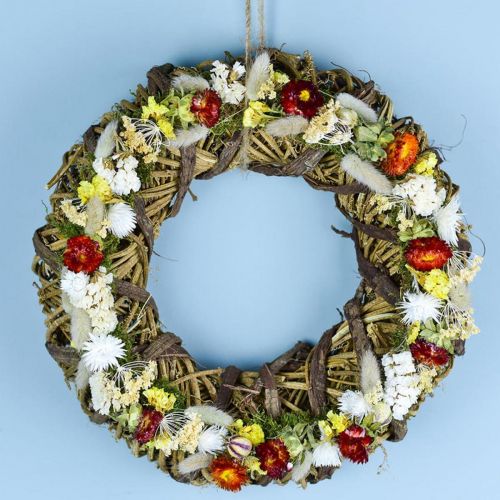 Floristik24 Bouquet di fiori secchi con erbe di prato bianchi, verdi, marroni 125g di fiori secchi