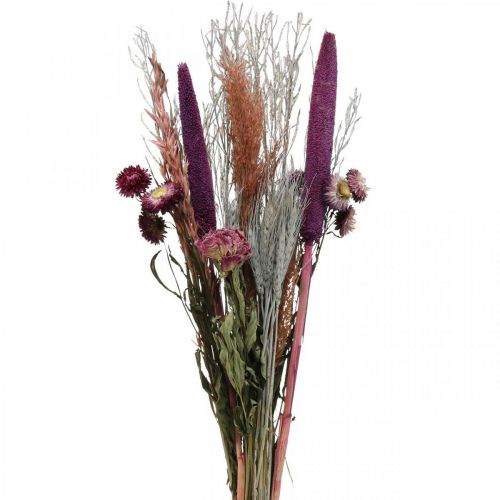 Prodotto Fiori secchi Bouquet di fiori di prato rosa e cereali 70-75cm