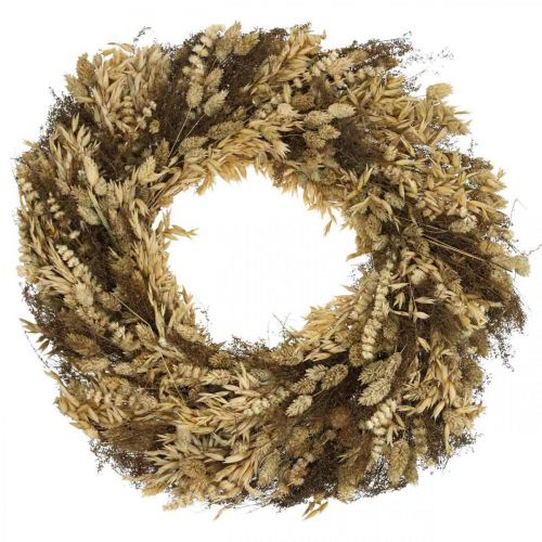 Ghirlanda decorativa fiori secchi grandi cereali ed erba natura Ø50cm