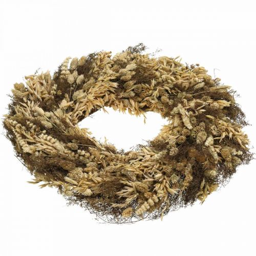 Floristik24 Ghirlanda decorativa fiori secchi grandi cereali ed erba natura Ø50cm