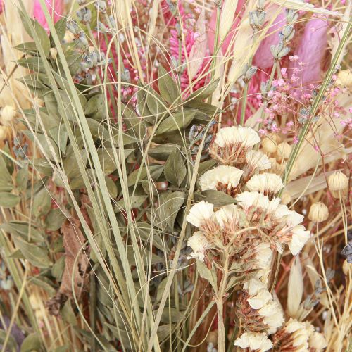Prodotto Mazzo di fiori secchi erba eucalipto crema rosa 200g