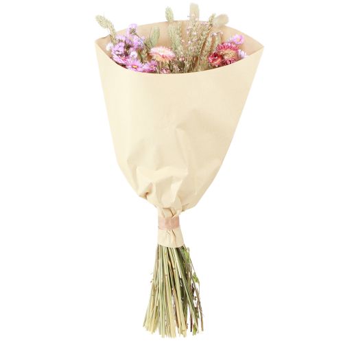 Prodotto Bouquet di fiori secchi, fiori di paglia rosa, grano Lagurus, 55 cm