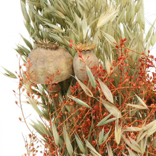 Prodotto Mazzo di fiori secchi cereali e papaveri decorazione a secco 60cm 100g
